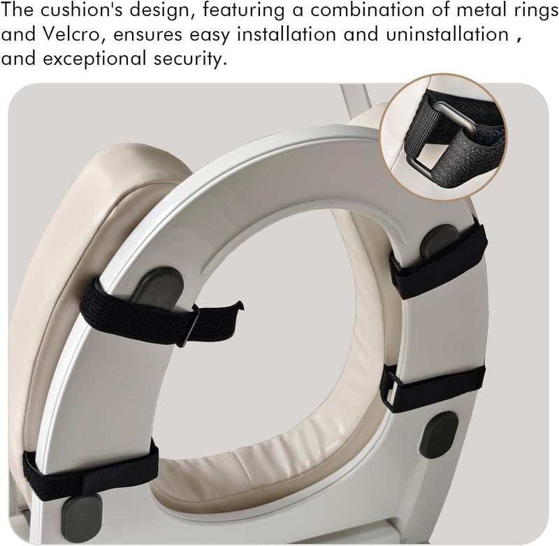 Deftyolo Soft Toilet Seat Cushion with 2-inch High-Density Foam Padded Toilet Cushion Toilet Seat Riser Waterproof PU Fabric-Suitable for Standard,Elongated Toilets(Beige) - Image 2